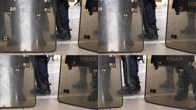 法国防暴警察空镜视频素材防爆盾