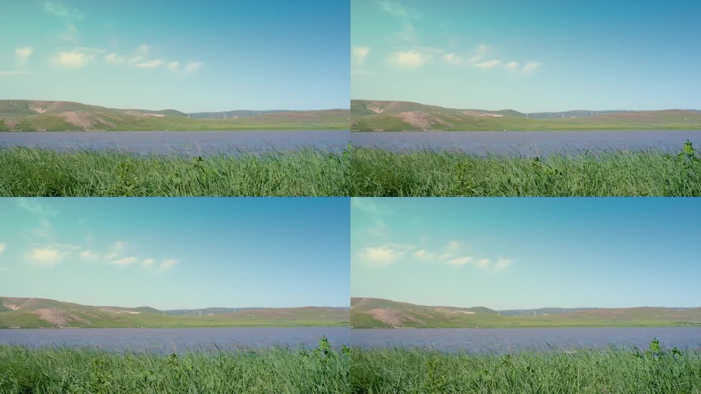 内蒙古草原湖泊风水草地自然