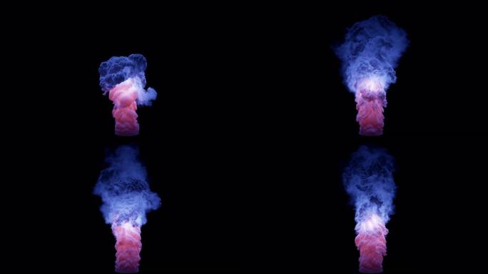 五彩神奇闪耀的烟雾。旋转的烟雾的彩色抽象动画效果。带有alpha通道的动画。
