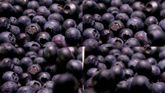 浆果上的蓝莓卷特写