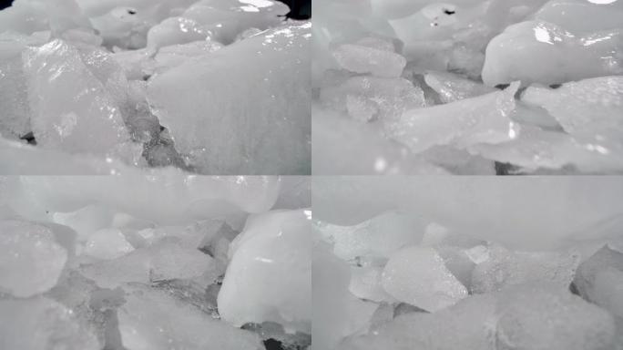 碎冰冰川冰雪融化实拍素材