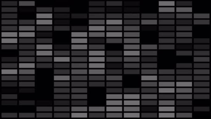 抽象数据矩阵正方形闪烁的黑色和灰色背景