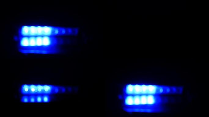 紧急红色和蓝色警笛灯闪烁射出焦点4k