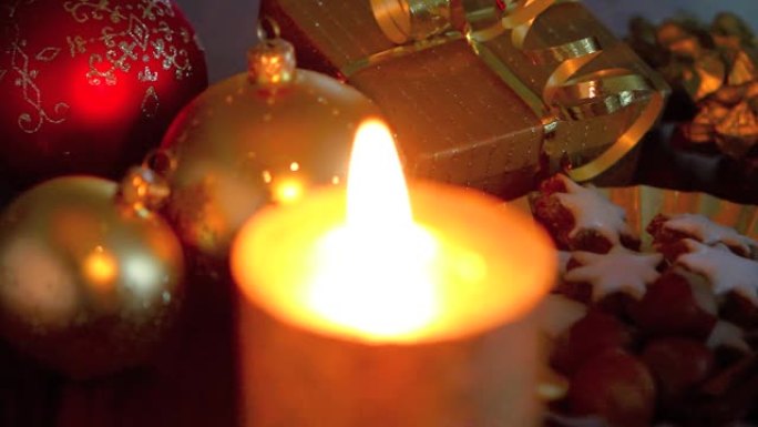 燃烧的蜡烛蜡烛烛光圣诞节气氛