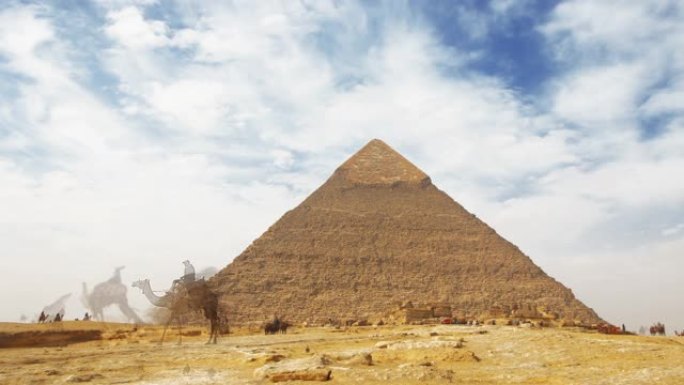 埃及吉萨的Cheops古代金字塔。延时。