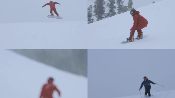 科罗拉多洛矶山脉滑雪胜地的滑雪和单板滑雪活动