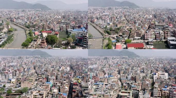 尼泊尔,加德满都,巴克塔布尔.空中镜头