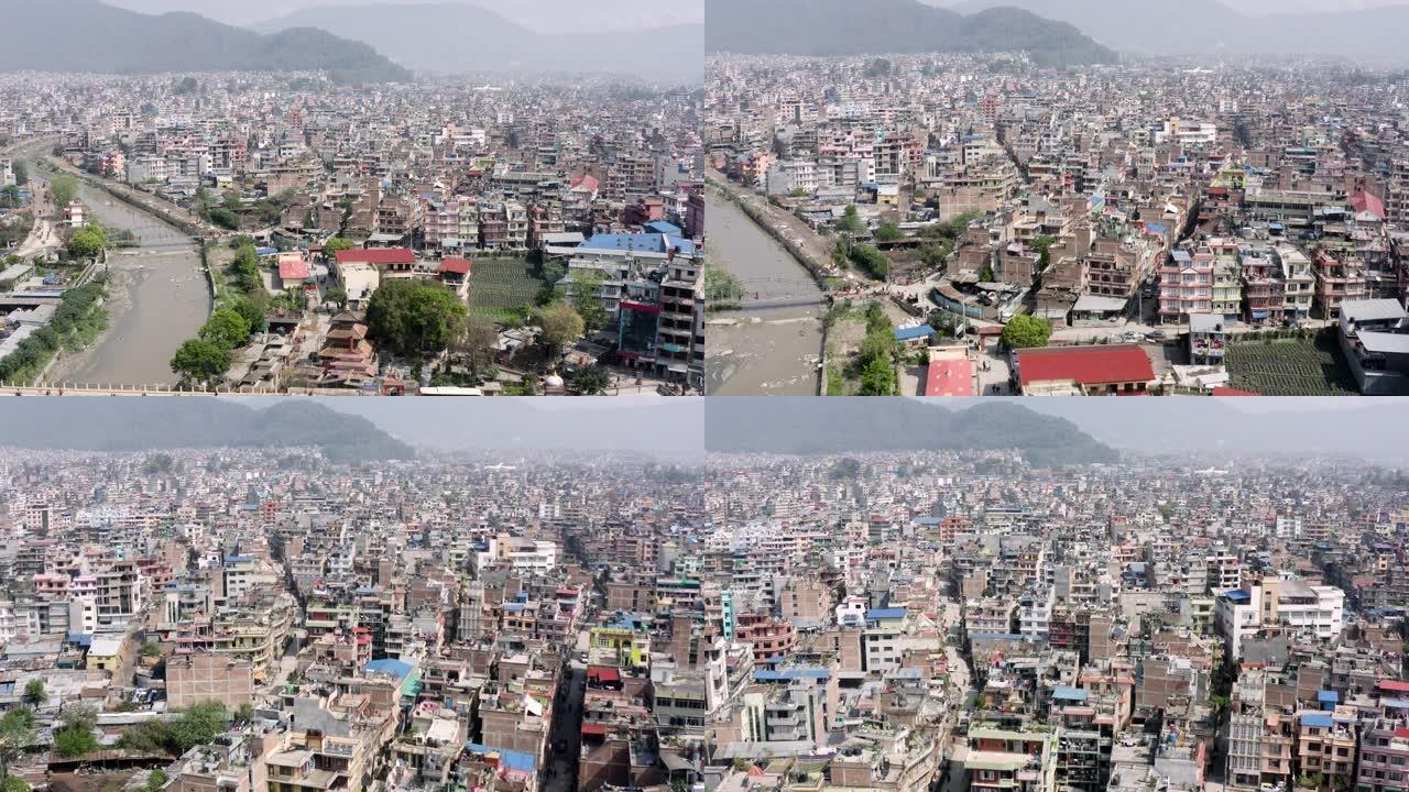 尼泊尔,加德满都,巴克塔布尔.空中镜头