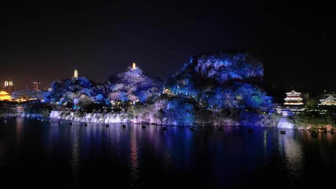 柳州风景夜景航拍