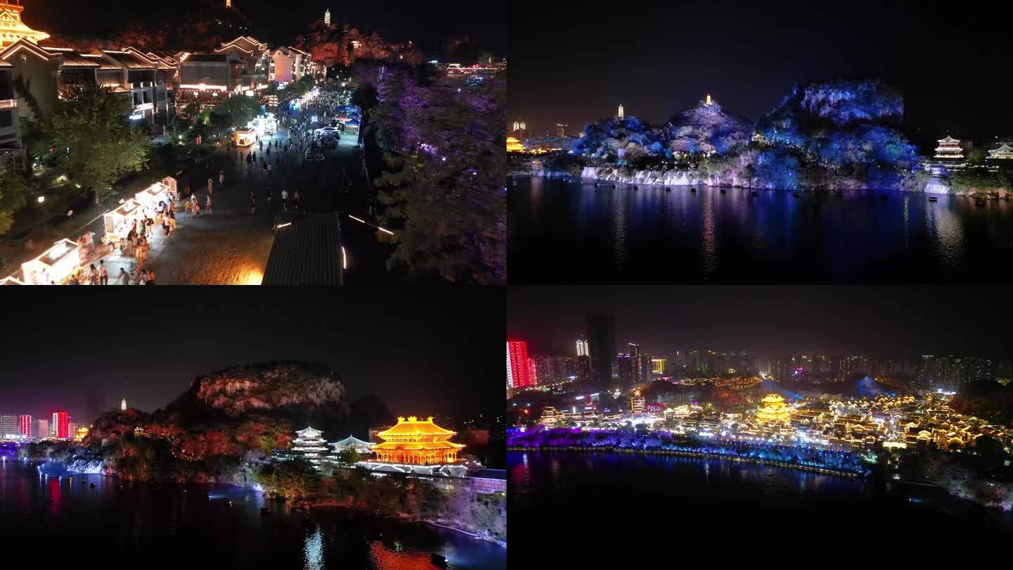 柳州风景夜景航拍