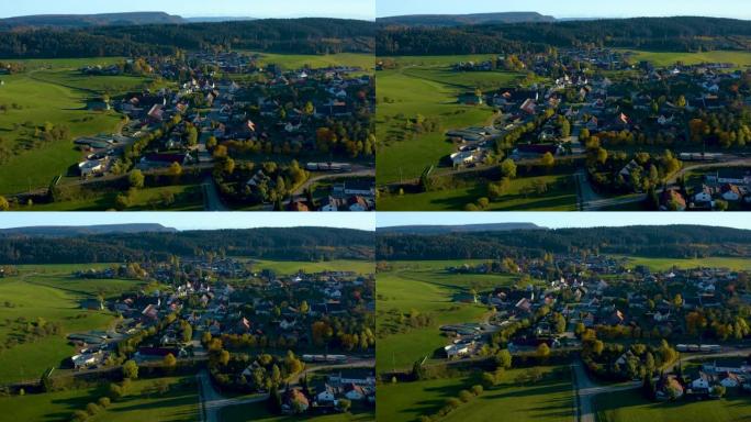 德国沃尔德前豪森村的鸟瞰图。