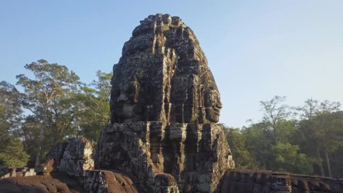 吴哥窟柬埔寨吴哥窟古雕塑4k视频漫步