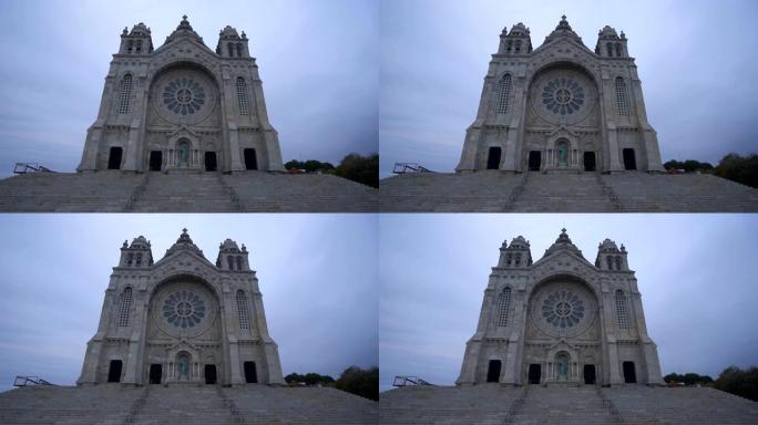 圣卢西亚教堂保护区黎明时分在葡萄牙维亚纳堡令人印象深刻的入口