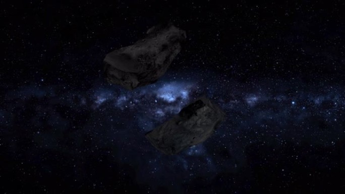 两颗小行星在外太空险些失手