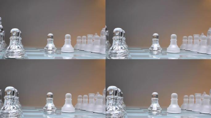 概念两兵相对立，两力，玻璃棋