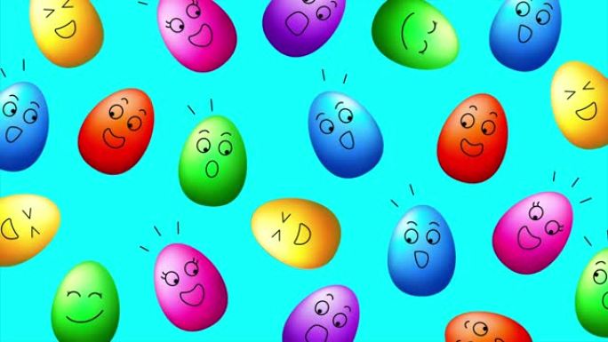 彩色有趣的复活节彩蛋图案。