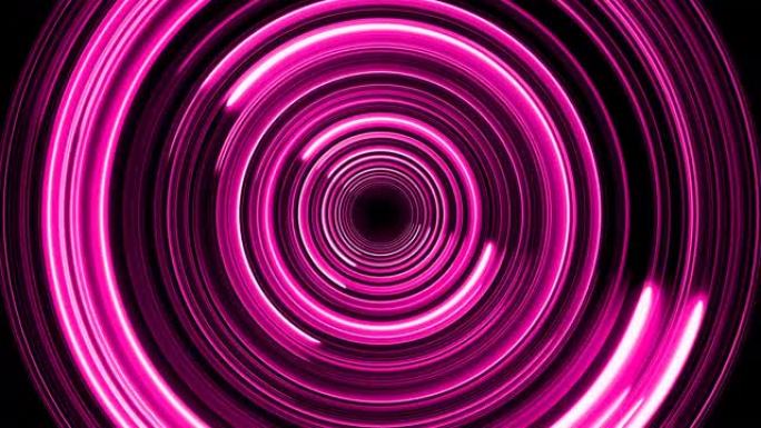粉色霓虹灯艺术圈隧道4k分辨率