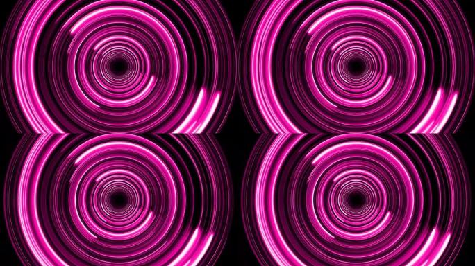 粉色霓虹灯艺术圈隧道4k分辨率