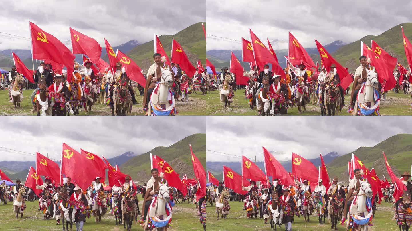 藏族隆重节日 高原活力 少年活力藏族男人