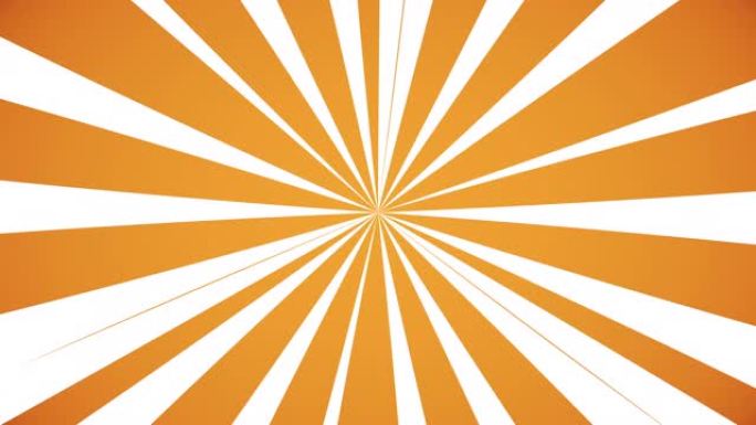 太阳光线，简单的2D无缝动画，带有旋转橙色线