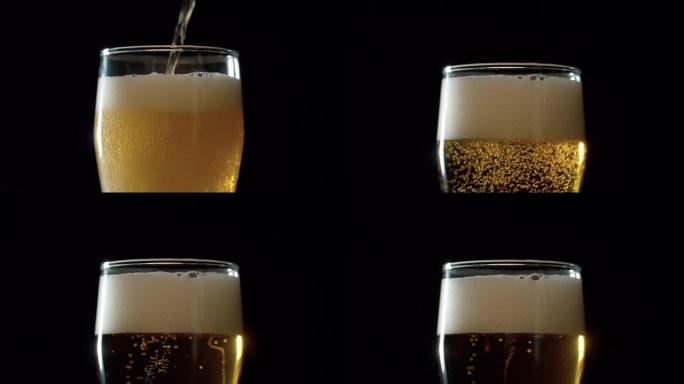 啤酒倒入玻璃杯啤酒倒入玻璃杯