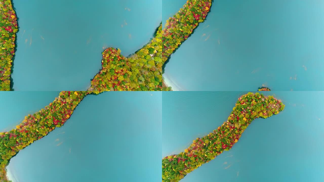中赞基湖植被秋色美化环境绿色环保