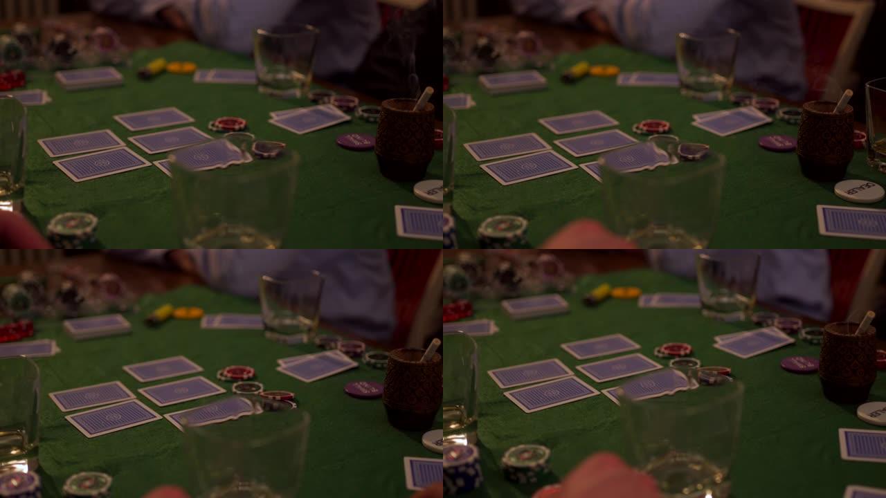 赌场纸牌游戏的特写镜头