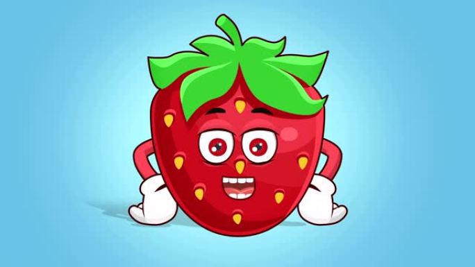 卡通草莓脸动画与Luma哑光说话