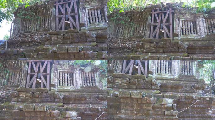 柬埔寨Sieam Ream丛林森林中部的Beng Mealea古庙ruines