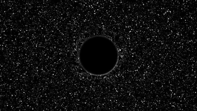 在太空中飞行并到达黑洞，虫洞的动画