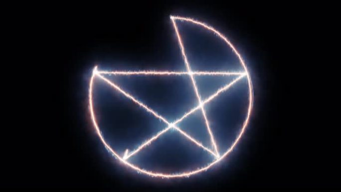 神奇的炽热发光巫师标记几何符号圆五角星
