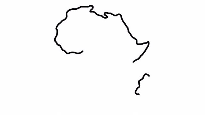 非洲领土。区域轮廓图。白色背景。4k视频