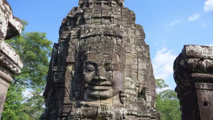 柬埔寨暹粒吴哥窟综合大楼巴戎寺的面楼