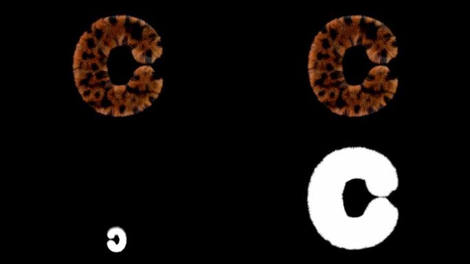 豹子毛茸茸的动画毛茸茸的字母C