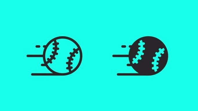 棒球球图标-矢量动画
