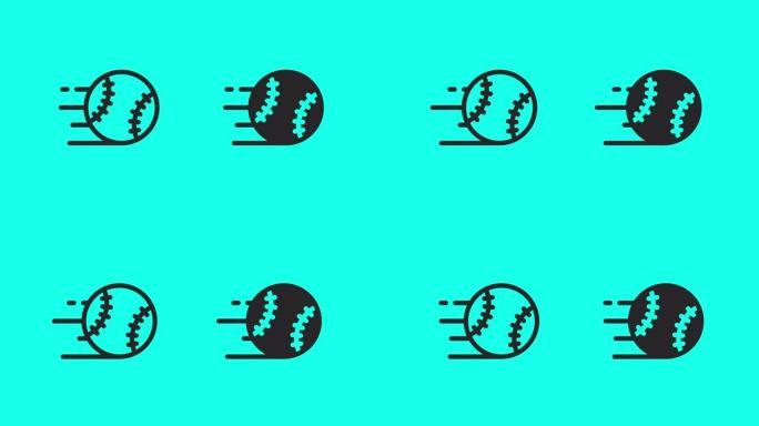 棒球球图标-矢量动画