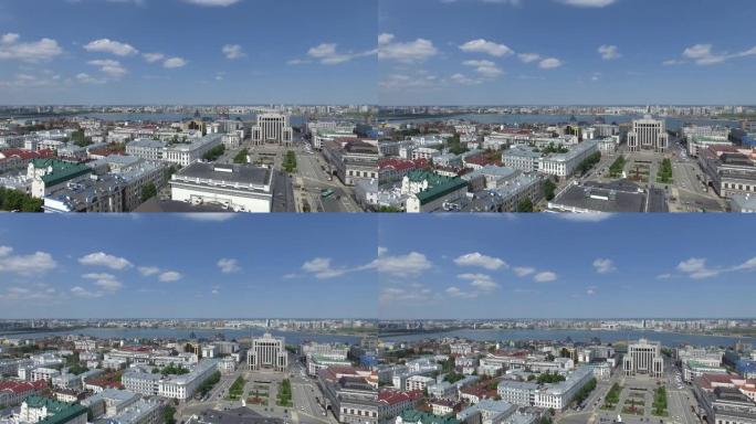 俄罗斯喀山的空中城市景观