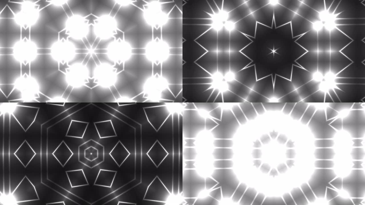 抽象对称万花筒-分形光，3d渲染背景，计算机生成背景