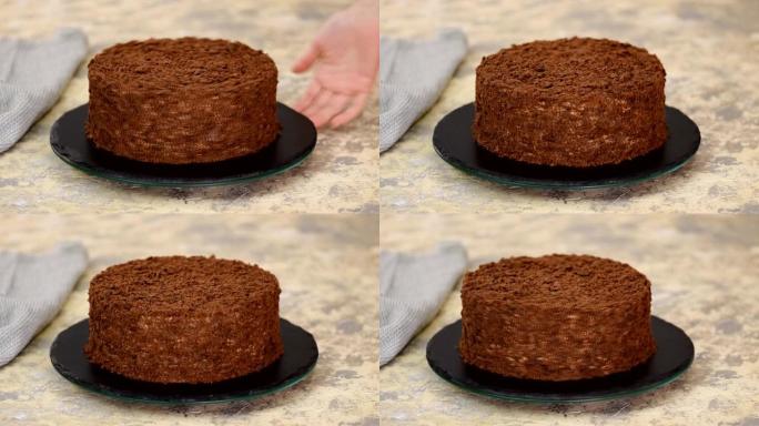 法国巧克力拿破仑蛋糕酥皮奶油。