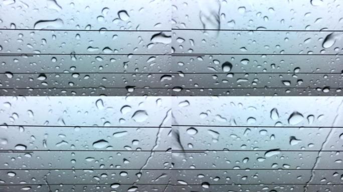 雨水落在窗户上视觉创意视频素材玻璃沾水