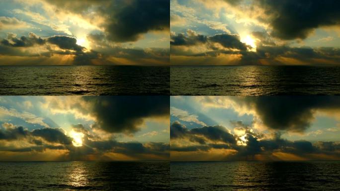 海上美丽的日落 (时间流逝)