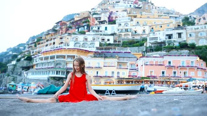 Adorable little girl on warm and sunny summer day 