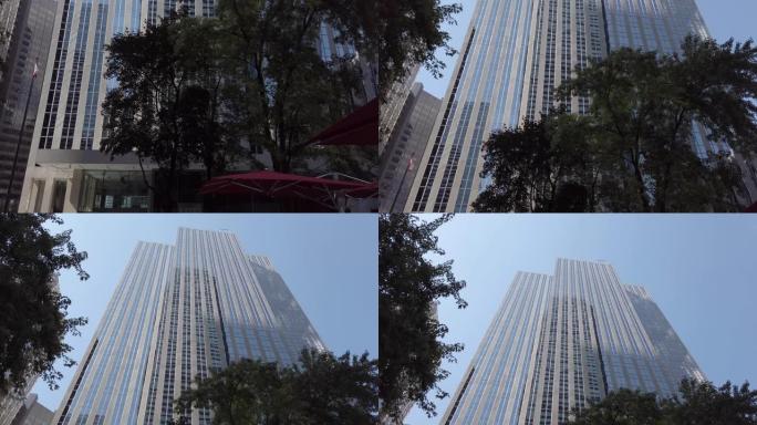 建立交易塔办公楼的镜头。