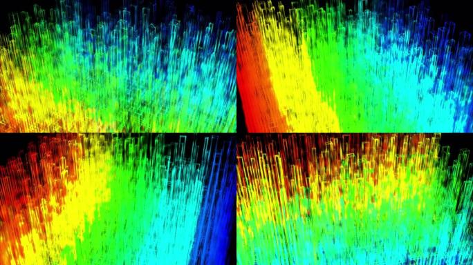 抽象背景彩色点粒子和照明建筑，用于网络和未来概念