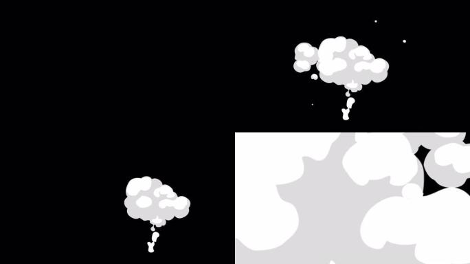 烟雾爆炸动臂元素卡通动画手绘。