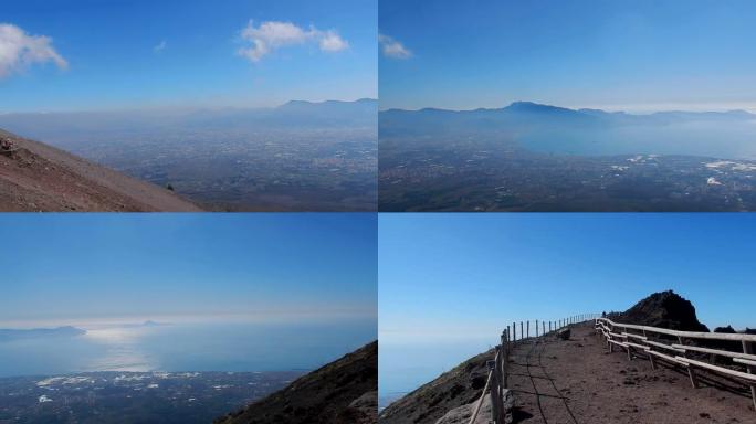 维苏威火山-那不勒斯海湾从火山口路径