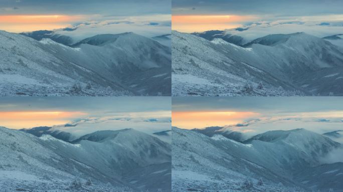 陕西太白山雪景云海日出