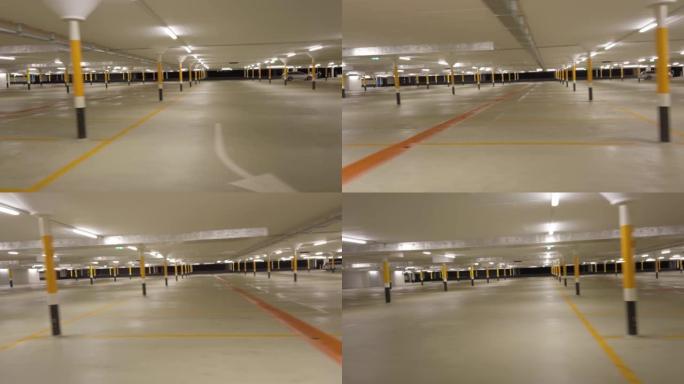 大型地下停车场，人工照明速度慢，大部分为空