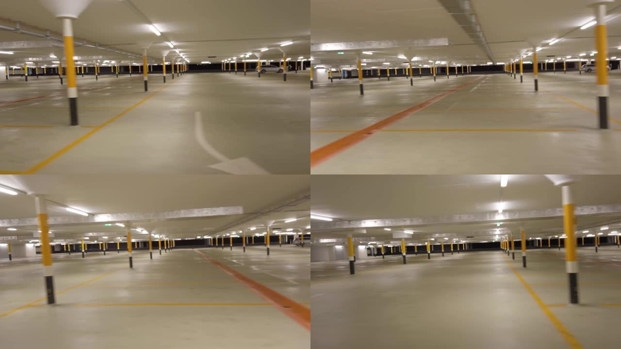 大型地下停车场，人工照明速度慢，大部分为空
