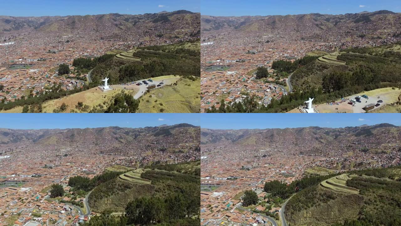 无人机拍摄的秘鲁萨克塞瓦曼古城遗址